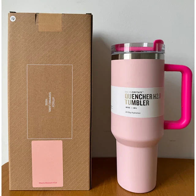 Isolierte Edelstahl-Reisebecher 40oz Mit Griff Lebenslange Deckel Und Strohhalm