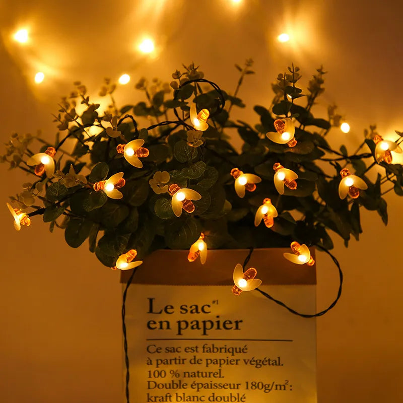 Solar LED Lichterkette mit Bienen – Solar Gartenbeleuchtung für draußen