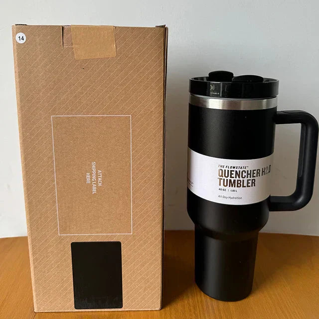Isolierte Edelstahl-Reisebecher 40oz Mit Griff Lebenslange Deckel Und Strohhalm