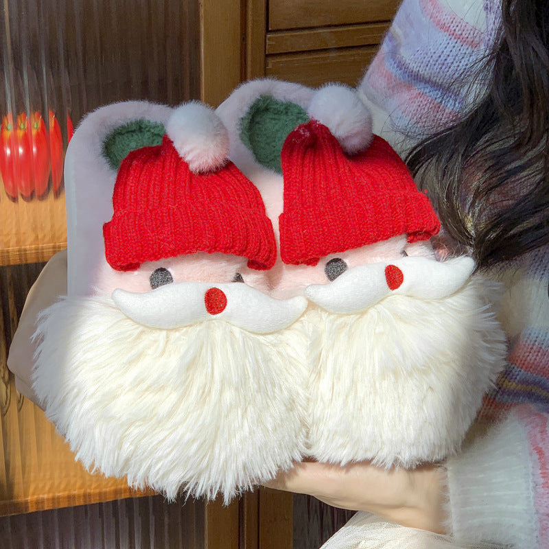 Warme Weihnachts Hausschuhe mit Weihnachtsmann Design