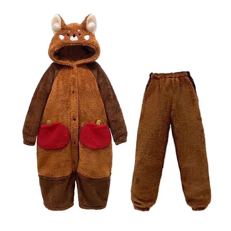 Roter Panda Gemütliches Pyjama-Set Für Bequemen Schlaf Die Ganze Nacht