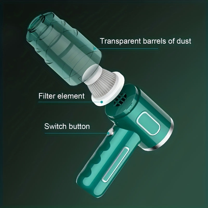 PowerClean - Tragbarer USB-aufladbarer Staubsauger für Auto und Zuhause