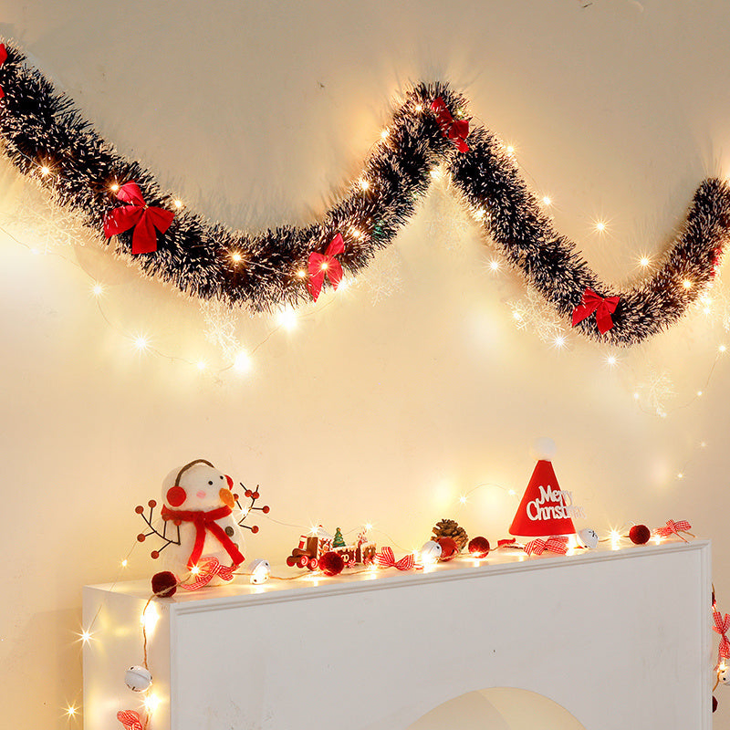 LumaTinsel LED Weihnachtsgirlande – Set aus 2 drahtlosen Metallic-Girlandenlampen mit warmem Licht
