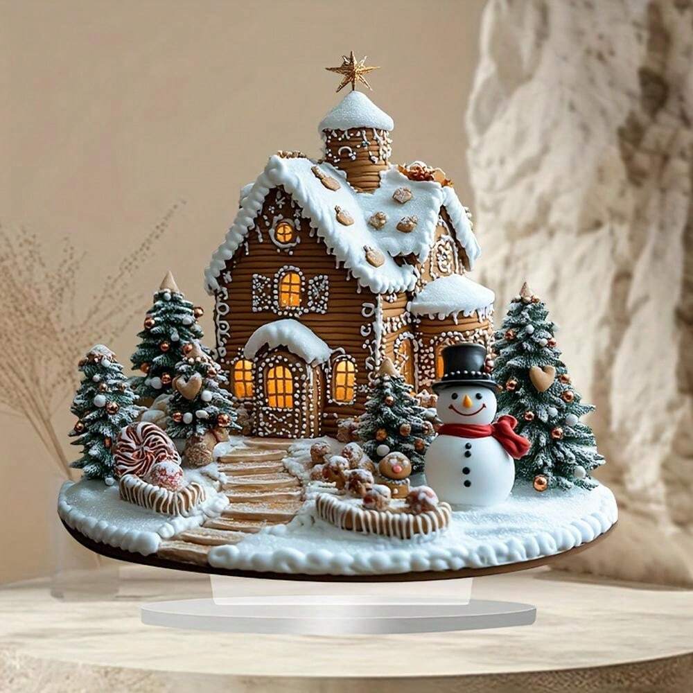Strahlendes Lebkuchenhaus – Charmante Weihnachts-Tafeldekoration mit Beleuchtung