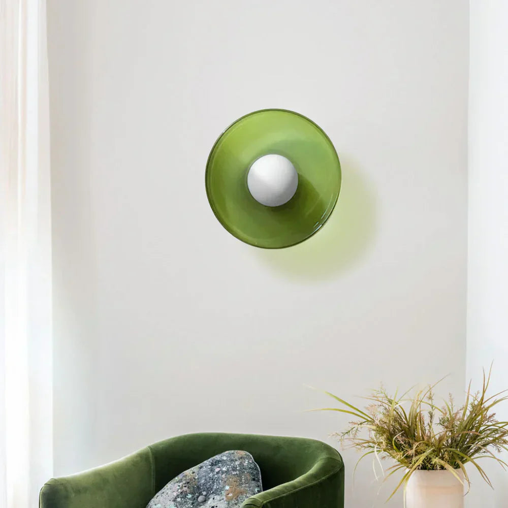 Nordic Glass Olive Disc Wand- & Deckenleuchte LED 1-Licht