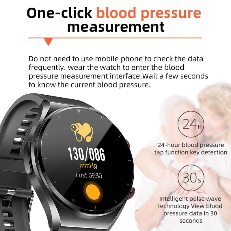 Ein-Klick Blutzucker Blutdruck EKG/EKG HRV Herzüberwachung Suga Pro Gesundheits Smartwatch