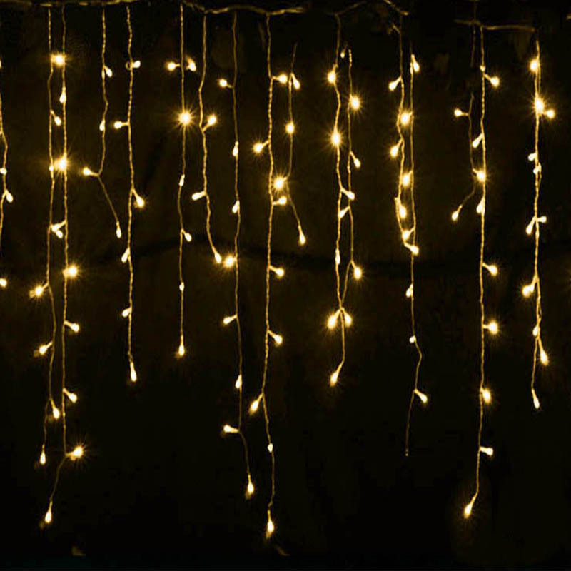 LED Weihnachtsbeleuchtung mit Eiszapfen und Sternenhimmel – Lichtvorhang für Außen