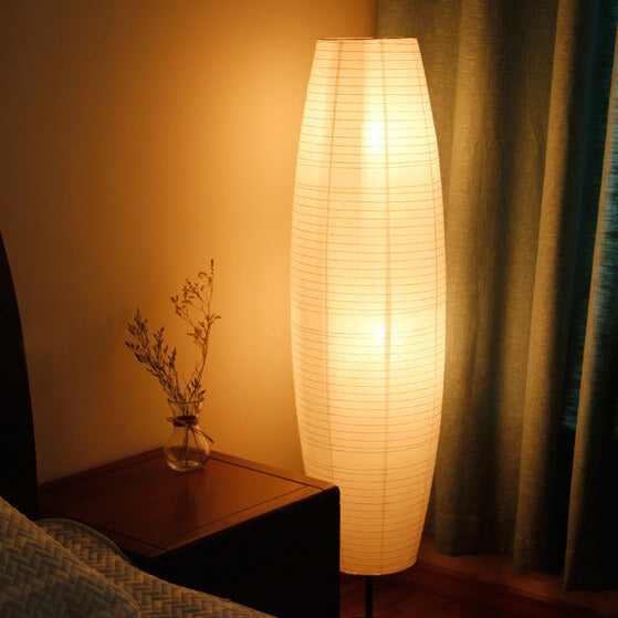 Nordische Reispapier Säulen 2-Licht Stehlampe