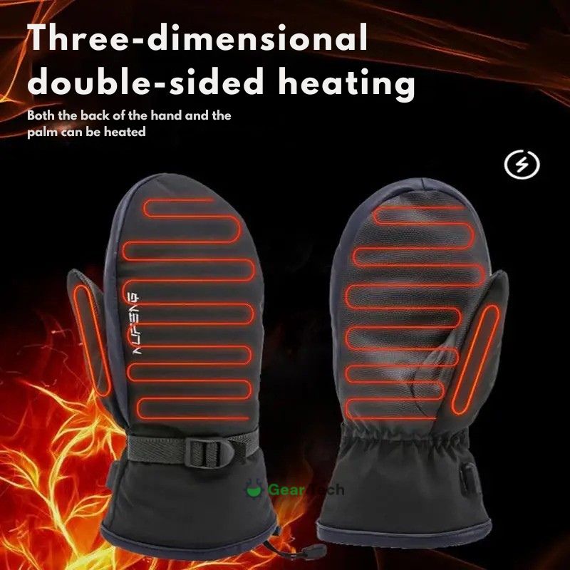 USB-elektrische beheizte Handschuhe | Plug-and-Play, doppelseitige Heizung, wasserdichtes Design, geeignet für Skifahren, Wandern und täglichen Winterschutz