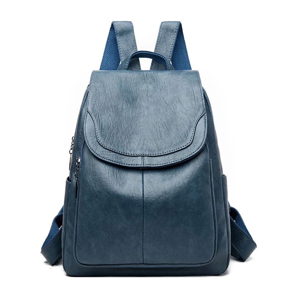 Diebstahlsicherer Rucksack aus Leder für Damen mit RFID-Schutz und versteckten Reißverschlüssen