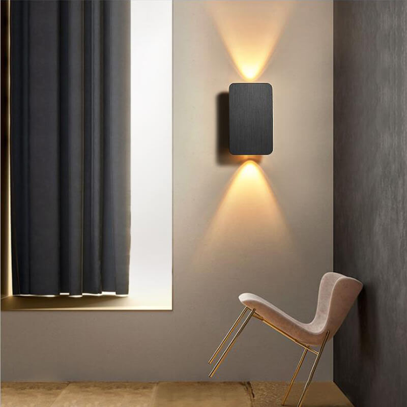 Nordic Minimalist Glas Rechteckige LED Wandleuchte 2-Licht