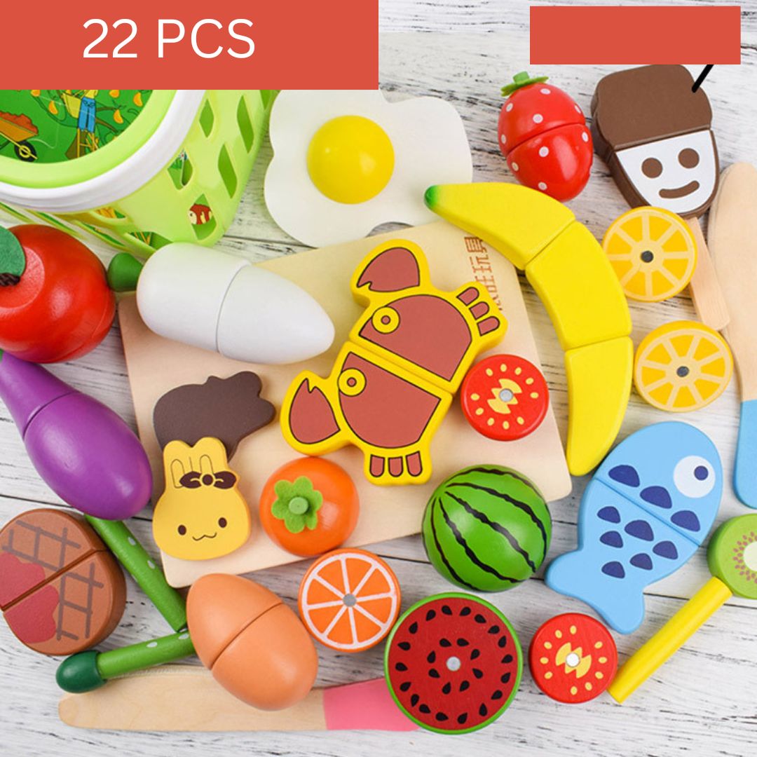 Montessori Holz Schneide-Spielset für Kinder