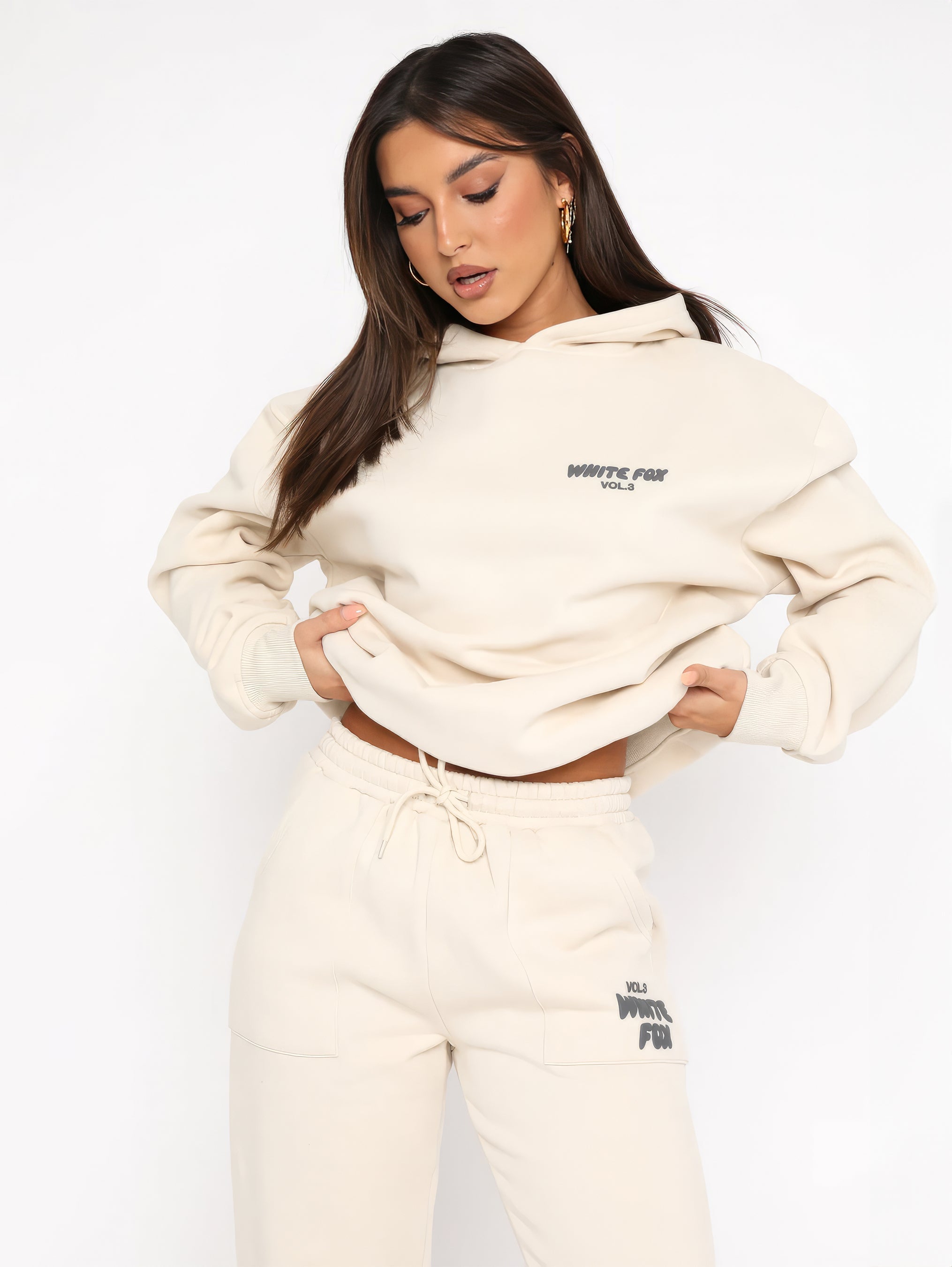Vanio | Damen WhiteFox Trainingsanzug mit Kapuze