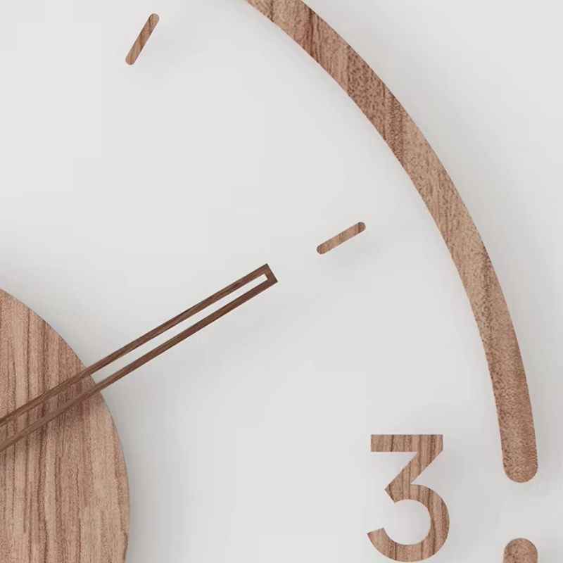 Moderne Wanduhr aus Holz – Minimalistisches und elegantes Design für das Wohnzimmer
