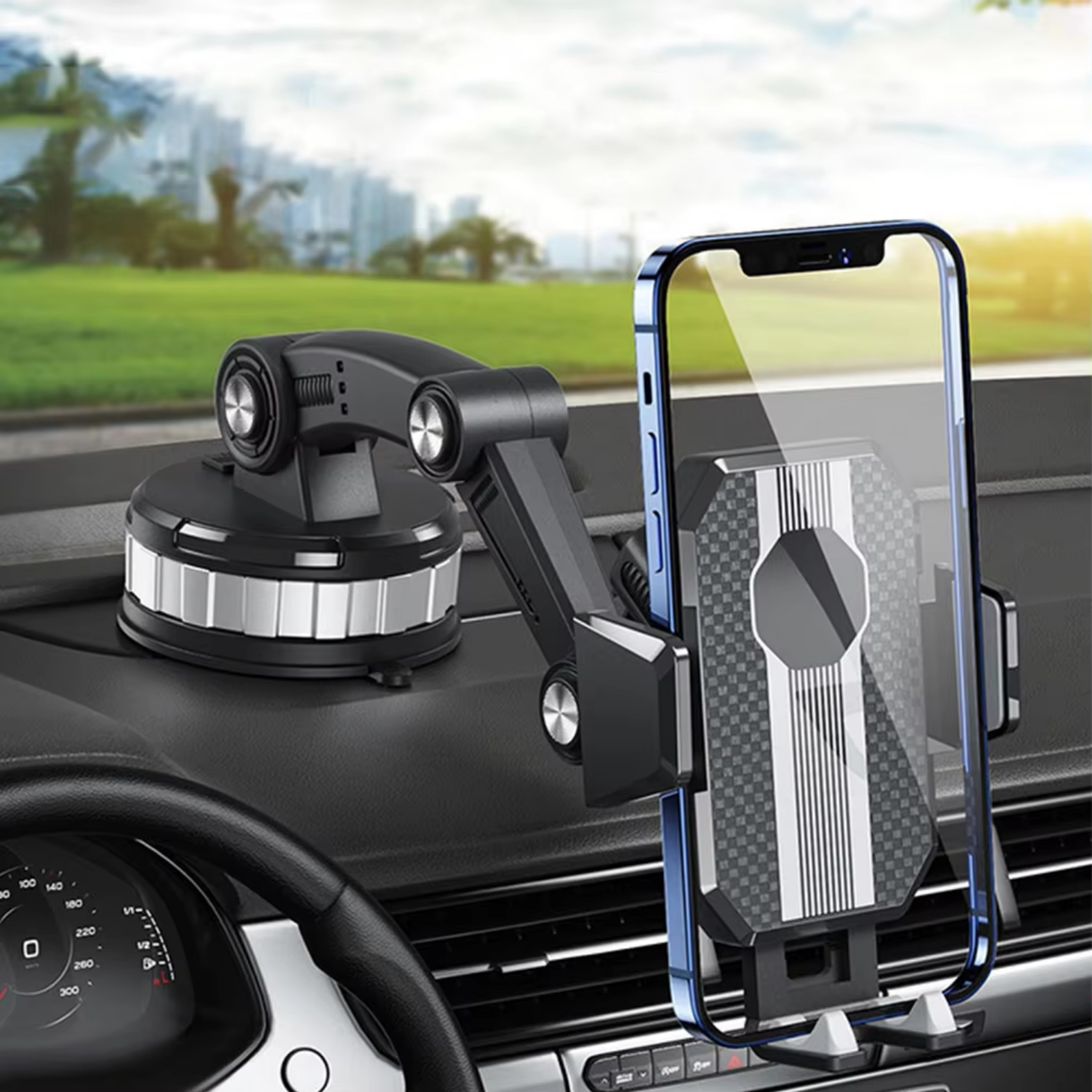 Auto GripTech Handyhalter mit Starker Saugnapf und 360° Rotation