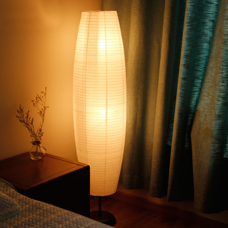 Nordische Reispapier Säulen 2-Licht Stehlampe