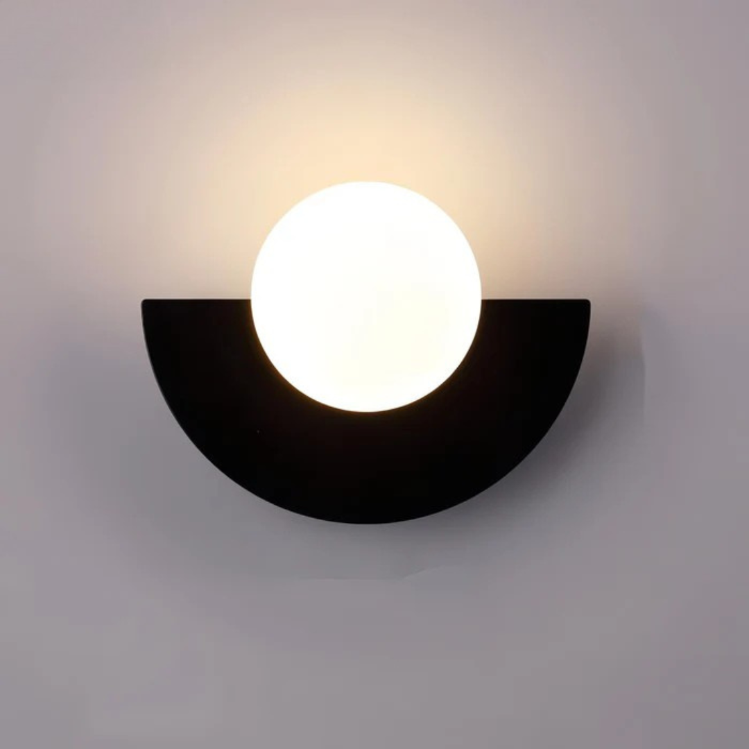 Moderner minimalistischer Glasglobus-Wandstrahler LED 1-Licht