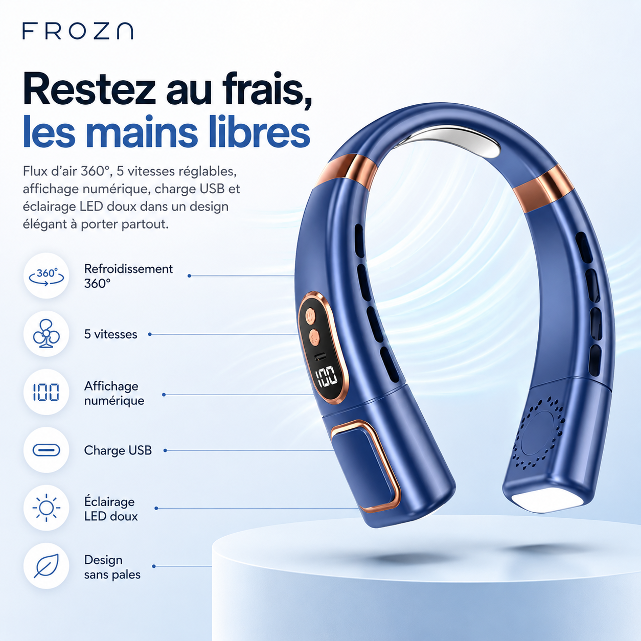 Froza – 360° Digitaler Nackenventilator