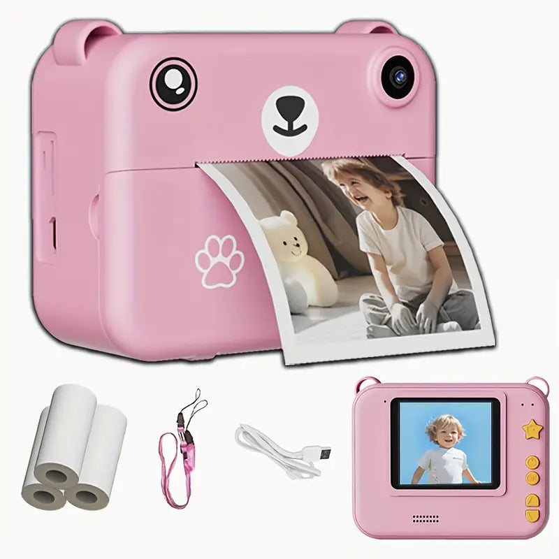 SnapKid - Kompakte Sofortbildkamera für Kinder - 1080P HD, Foto & Video, Inklusive Druckpapier & USB-Ladegerät