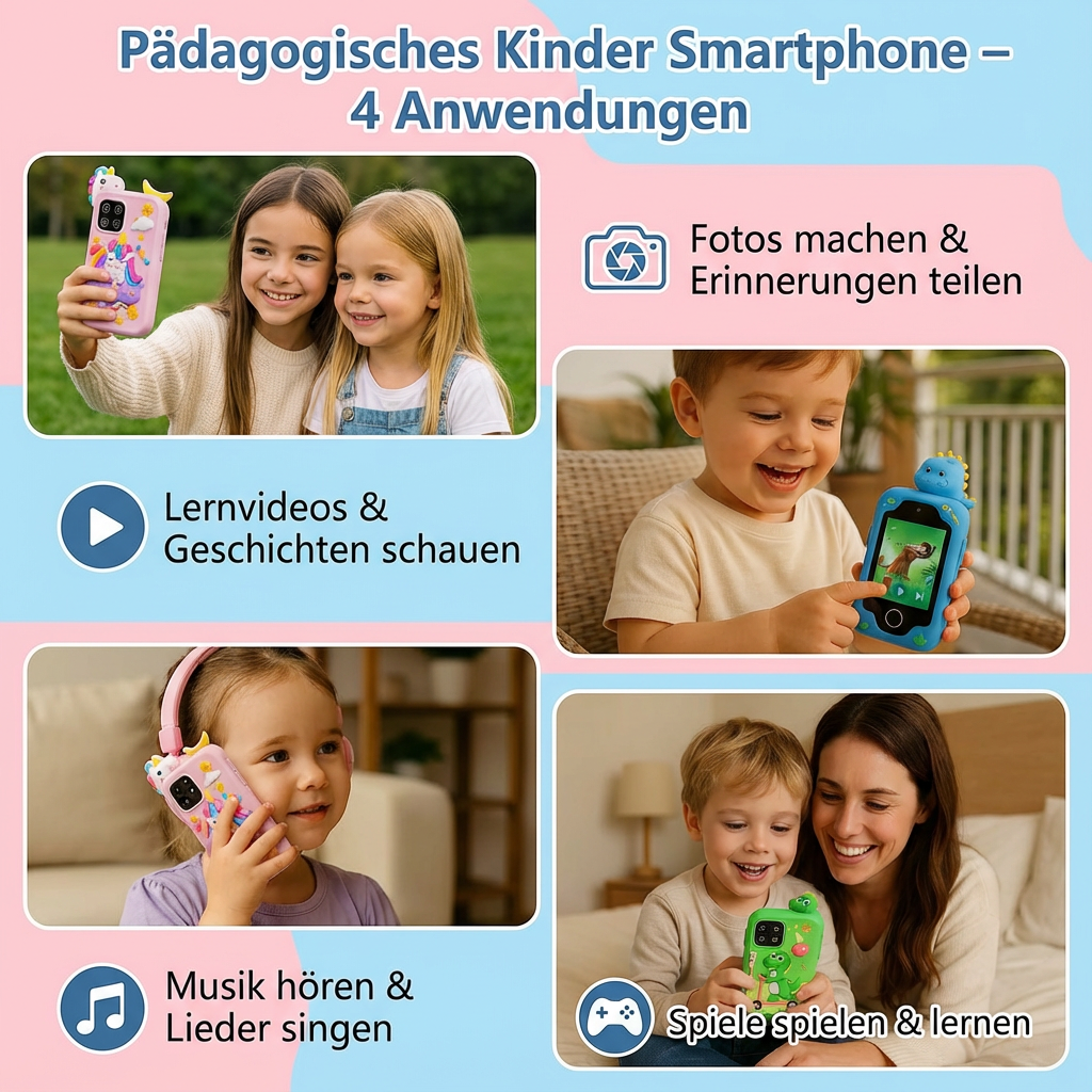 Bildungsförderndes Spielzeug für Kinder in Form eines Smartphones
