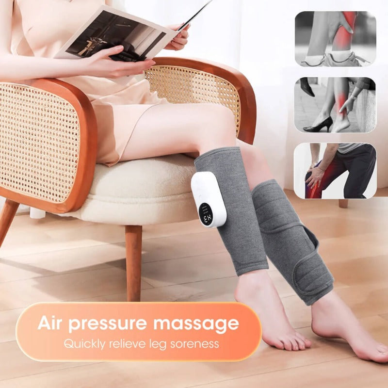 LegRelief Pro | Kabelloser Wiederaufladbarer Bein- und Wadenmassager mit Luftkompression