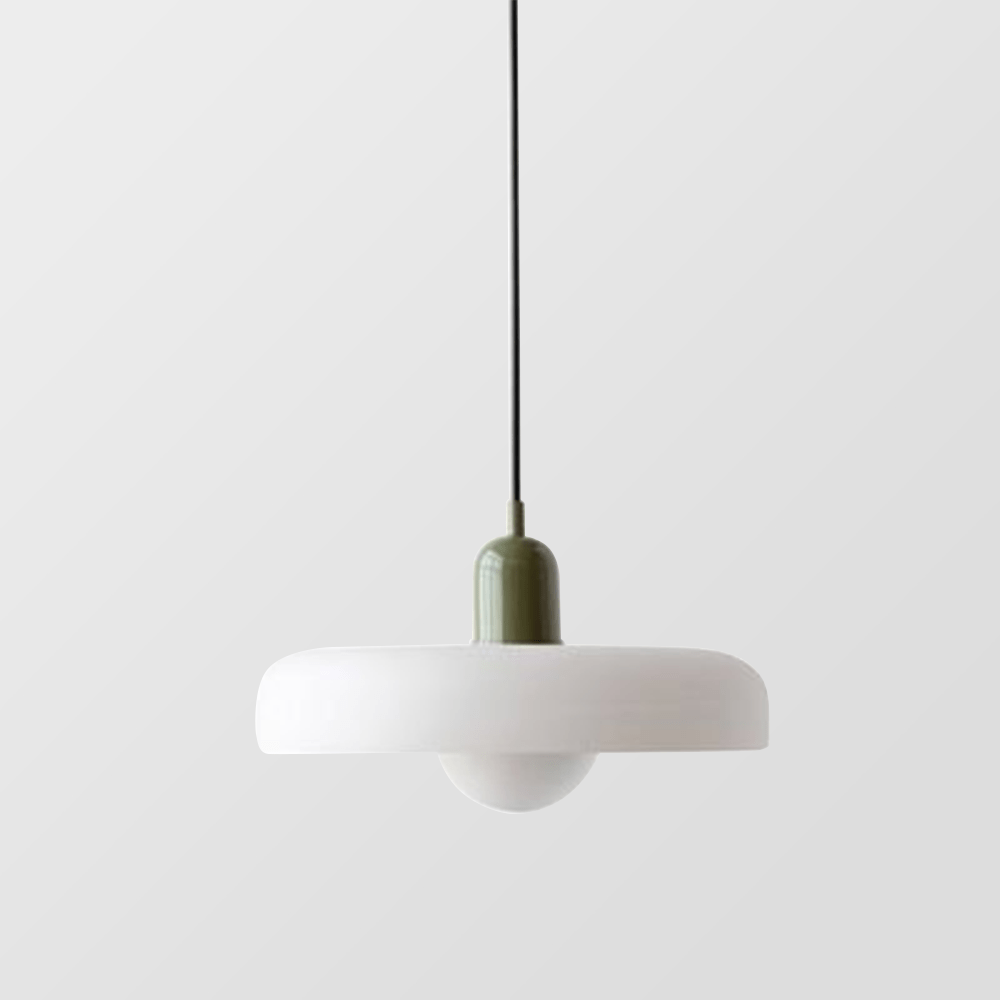 Bauhaus Hängeleuchte aus Buntglas für modernes Interieur
