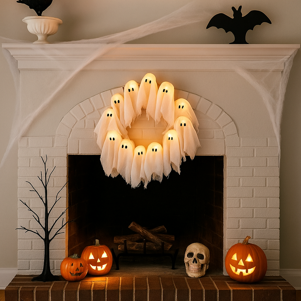 HauntGlow Halloween Kranz | Verzaubernder Glow-Kranz für einen gruseligen festlichen Touch