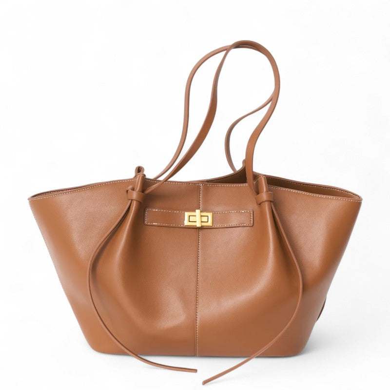 Große Handtasche Lyra aus schwarzem PU-Leder