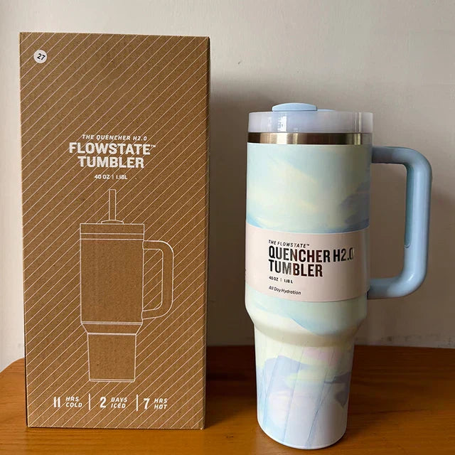 Isolierte Edelstahl-Reisebecher 40oz Mit Griff Lebenslange Deckel Und Strohhalm
