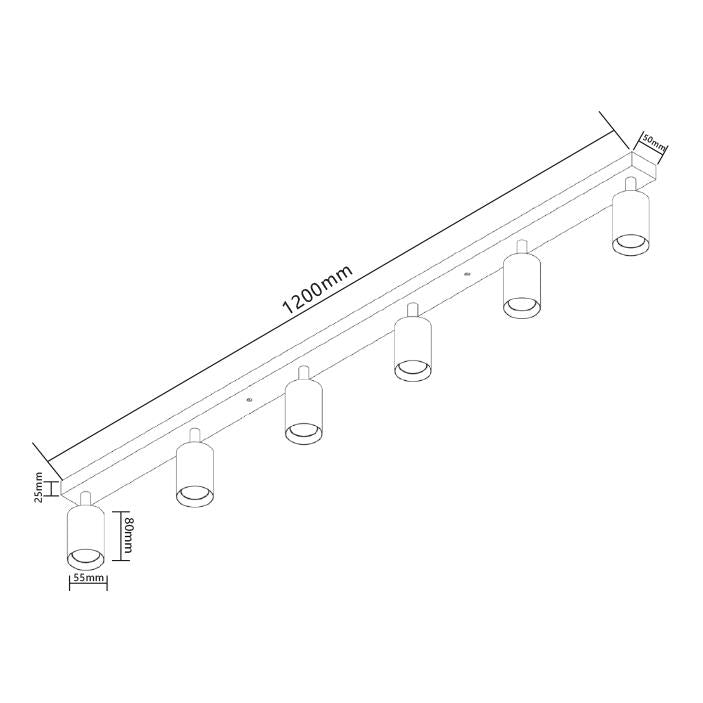 Spotschiene 6 Verstellbar Weiß