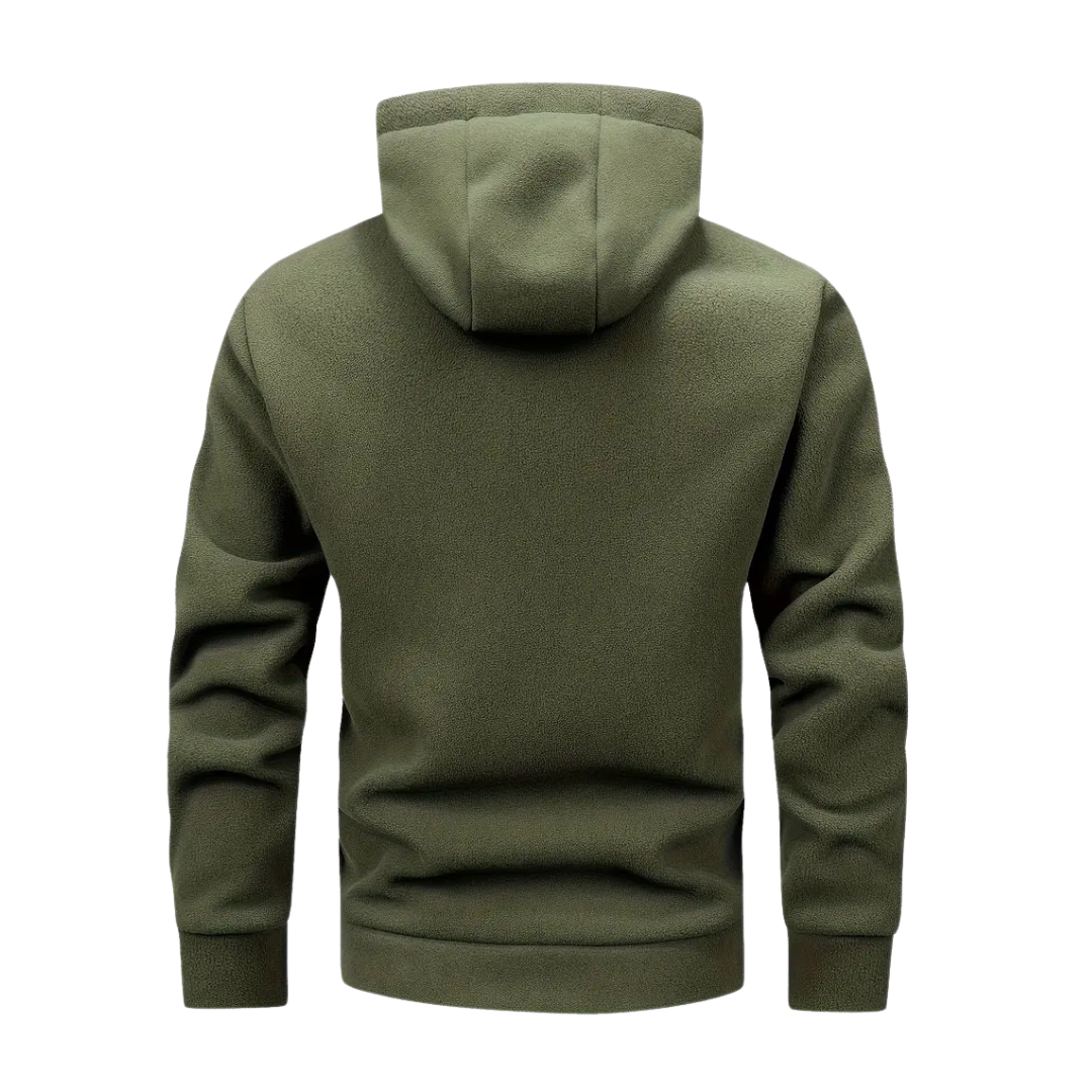 Herren Fleecejacke mit Kapuze & Reißverschluss
