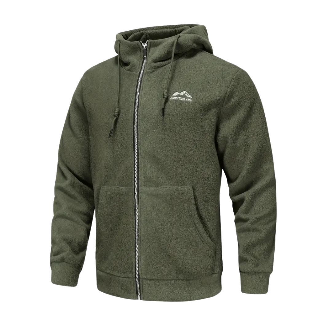 Herren Fleecejacke mit Kapuze & Reißverschluss