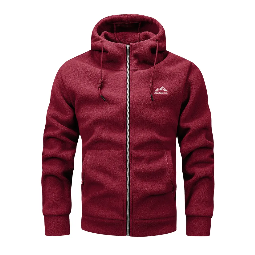 Herren Fleecejacke mit Kapuze & Reißverschluss