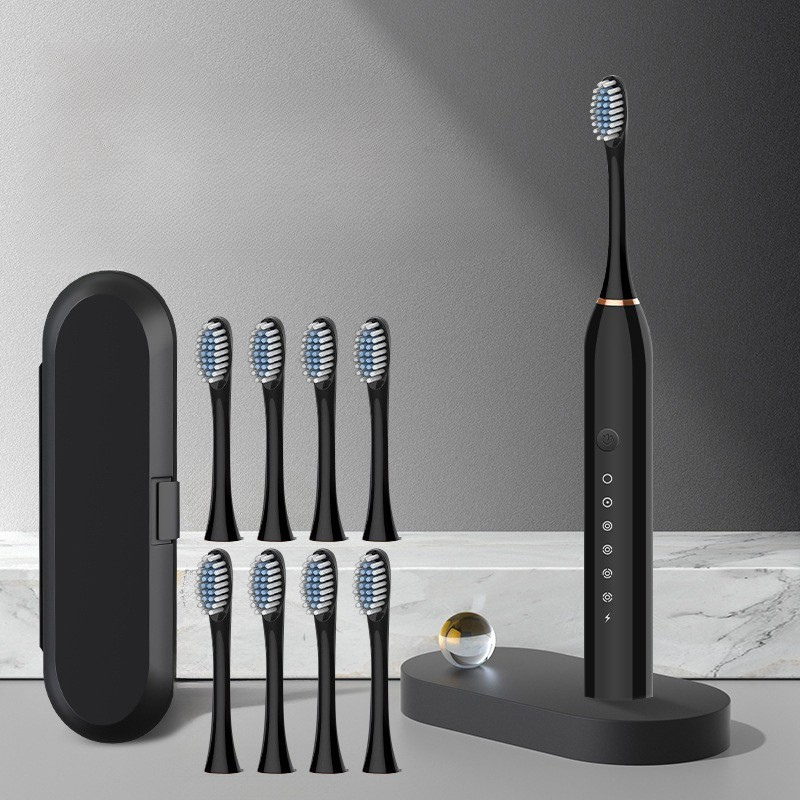GlowSmile Sonic Zahnbürste – Wiederaufladbar mit 5 Modi und 8 Bürstenköpfen