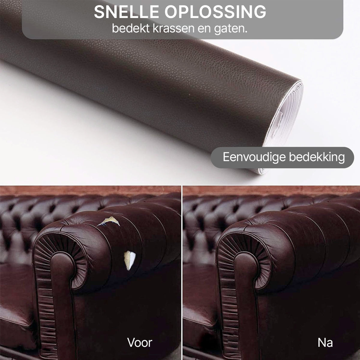 ReviLeer Selbstklebende PU-Leder Patch – Wasserdichter Reparaturpatch für Möbel