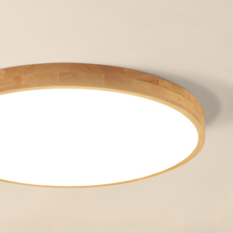 Nordic Massivholz Runde Ultra-dünne LED Deckenleuchte 1-Licht