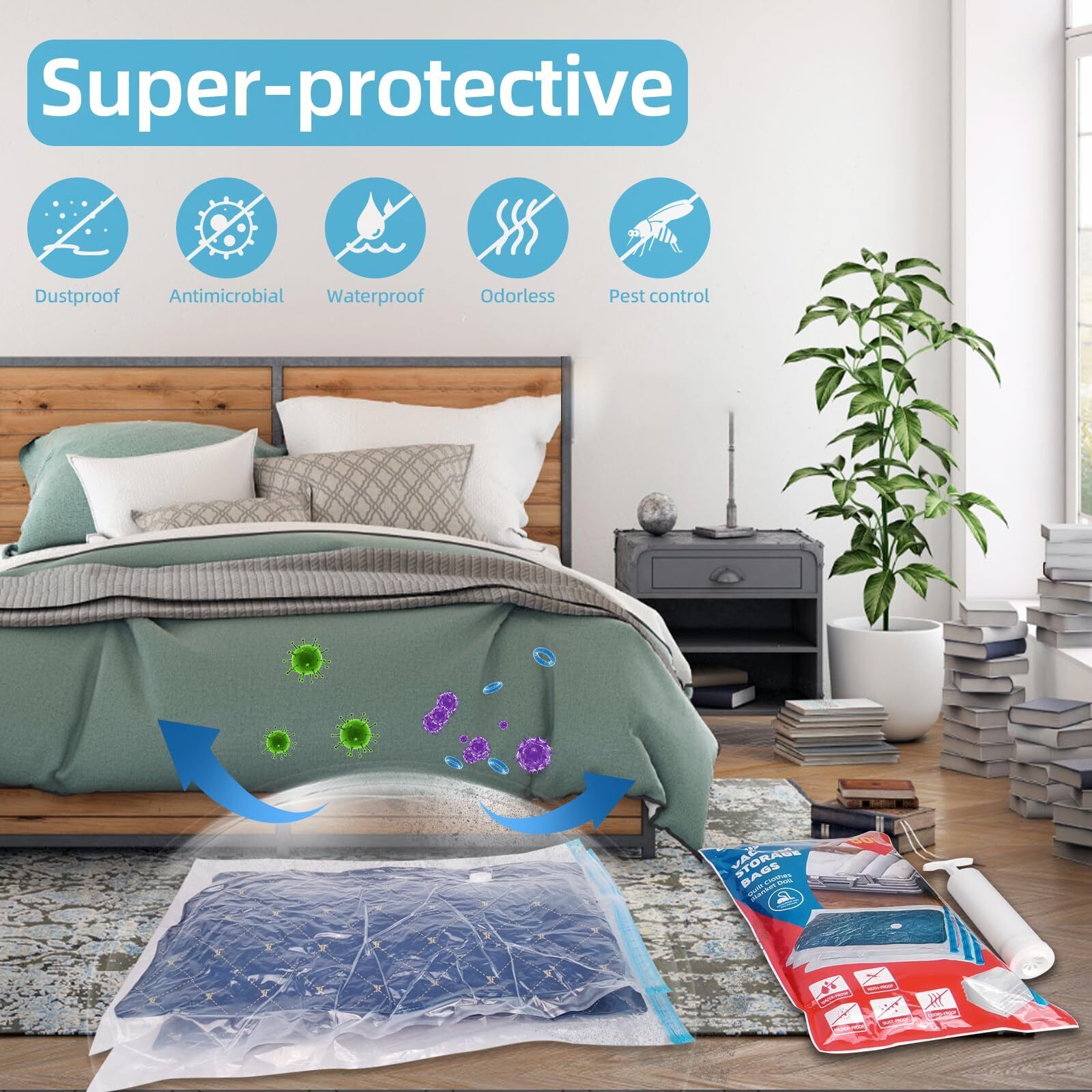 LuxiPack Elite Vakuum-Aufbewahrungsbeutel | Maximieren Sie Ihren Platz mit nachhaltigen, platzsparenden Vakuumbeuteln mit einer benutzerfreundlichen Pumpe