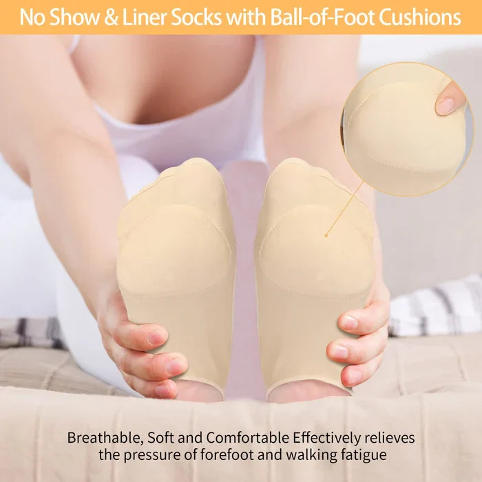 ComfortStep Socken 3 Paar | Ultradünne Socken mit Vorderfußpolstern
