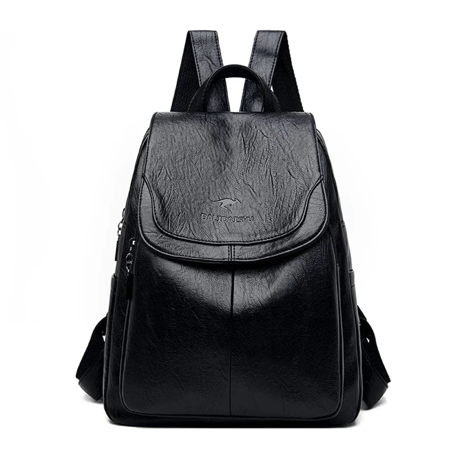 Diebstahlsicherer Rucksack aus Leder für Damen mit RFID-Schutz und versteckten Reißverschlüssen