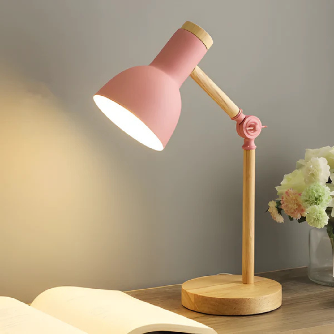 Moderne Holz- und Metall verstellbare LED-Tischlampe 1-Licht