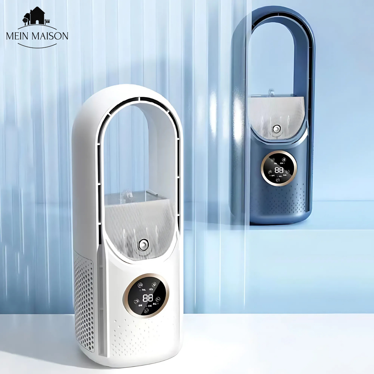 Bladeless USB Ventilator Luftkühler Leise Mit Timer und Luftbefeuchtung