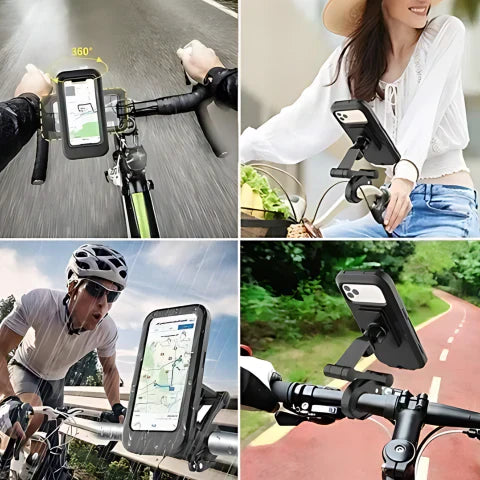 SafeRide Wasserdichte Handyhalterung – 360° Drehbar für Fahrrad und Regenwetter