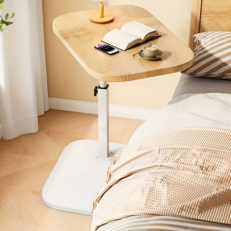 Verstellbarer Beistelltisch für Sofa oder Bett – Holzoberfläche mit Metallgestell