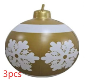 Aufblasbare Weihnachtskugel Außen Deko 60cm – Wetterbeständige PVC Weihnachtsdekoration