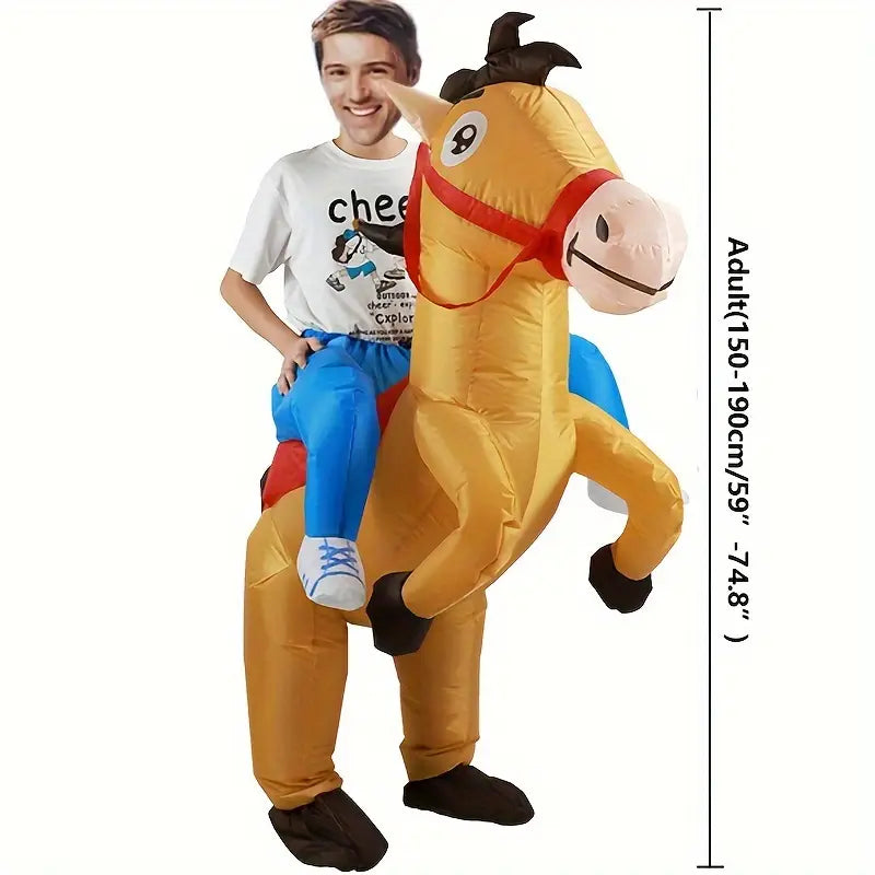 CowboyPony - Aufblasbares Pferdekostüm für Erwachsene, Jazz Cowboy Stil, Tier Thema, Perfekt für Karneval und Partys