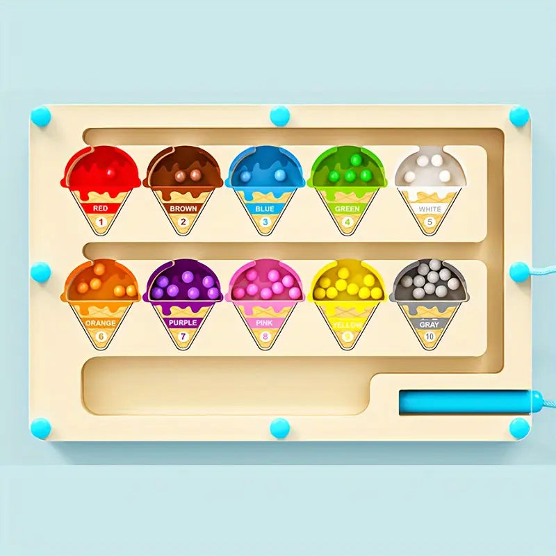 Magnetisches Eis Labyrinth Puzzle - Buntes Lernspielzeug für Kinder ab 3 Jahren