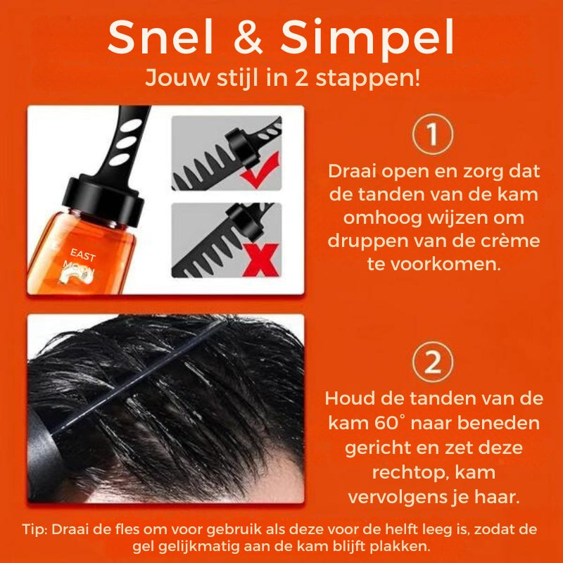 StyleFusion Haar Gel Combi | Kamm und Gel für natürlichen, starken Halt und schnelles Styling