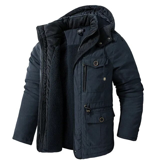 Hans™ Warme Winterjacke mit Futter aus Fell