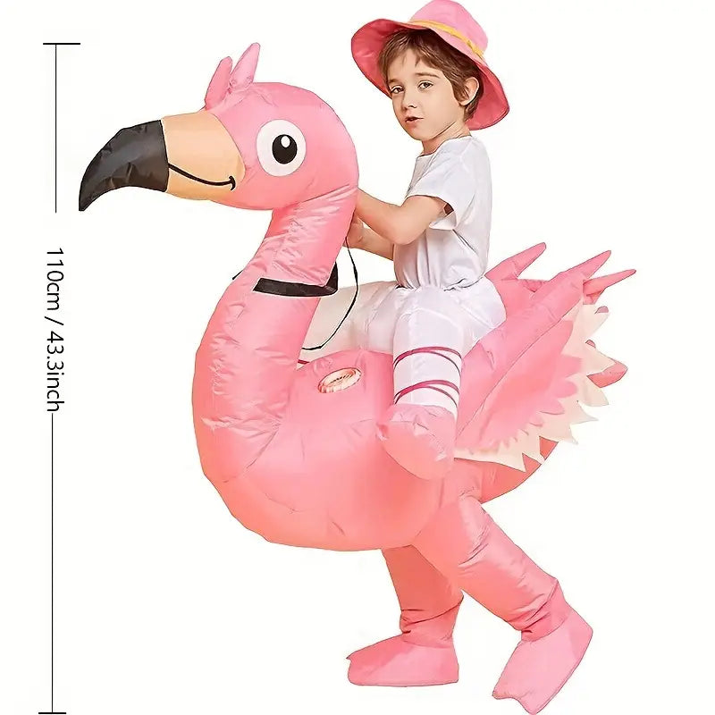 FlamingoRider - Lustiges Aufblasbares Flamingo Kostüm für Karneval & Festliche Anlässe