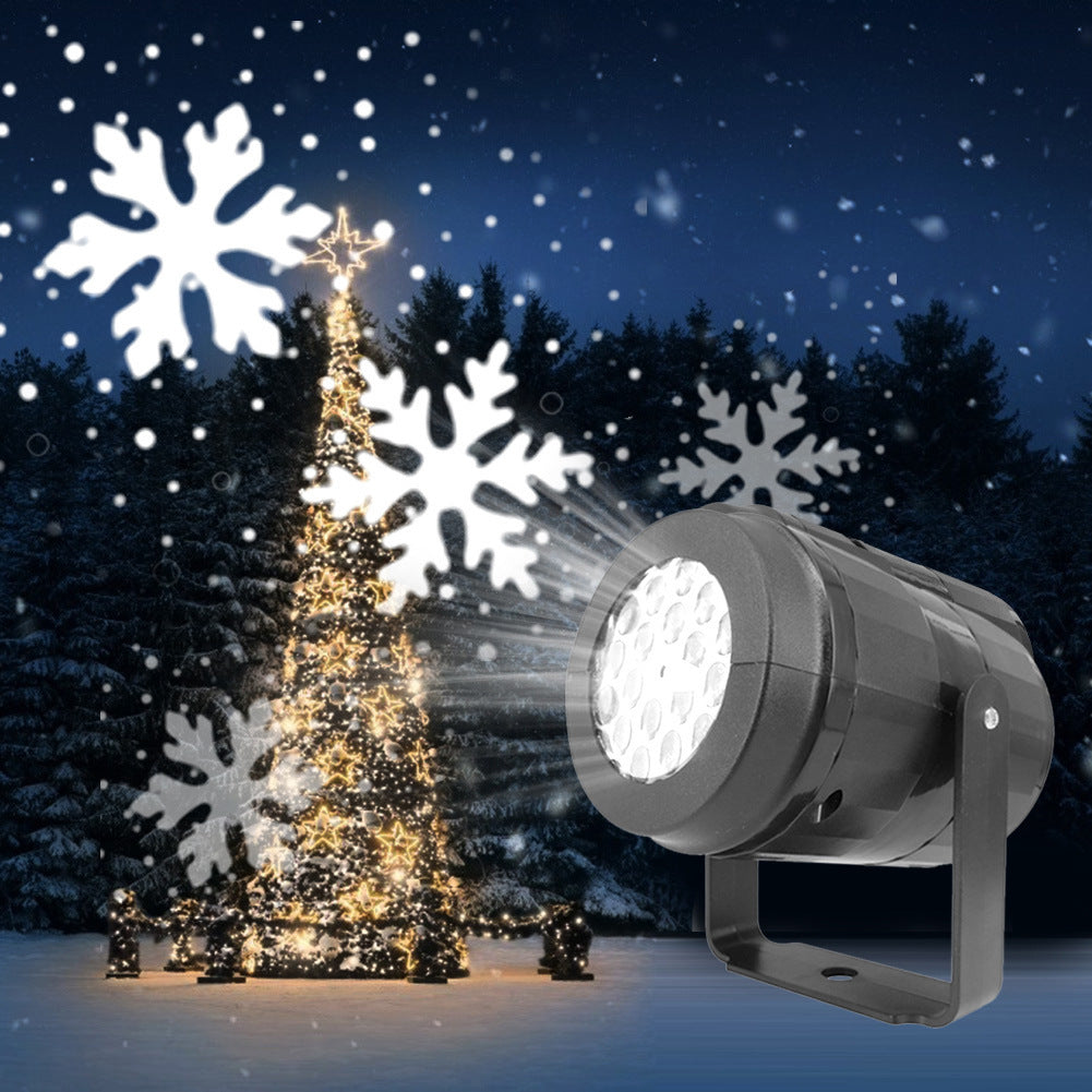 LED Weihnachtsprojektor Schneeflocken Lichtshow – Wasserdichte Außenlampe mit 16 Mustern